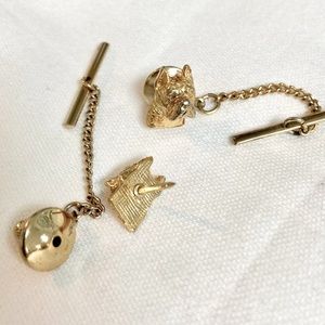 Gold Tone Dog Head Men's Cufflinks